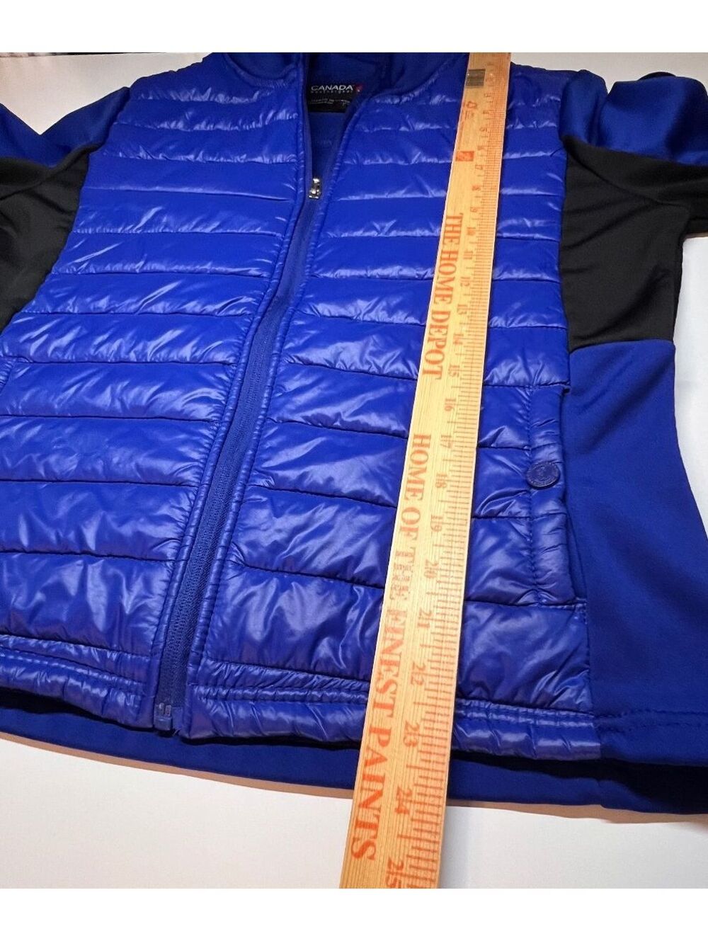 Canada Weather Gear Hybrid Puffer Jacket Blue Quilted Fleece Outdoor Gorpcore M - Picture 5 of 7